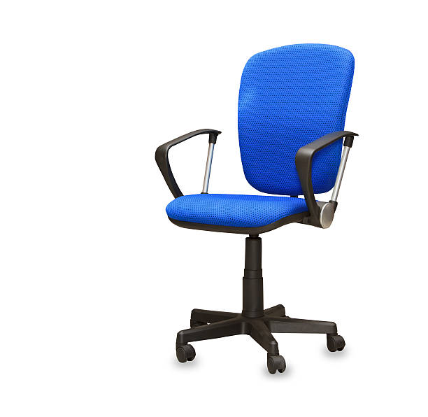The blue office chair. Isolated