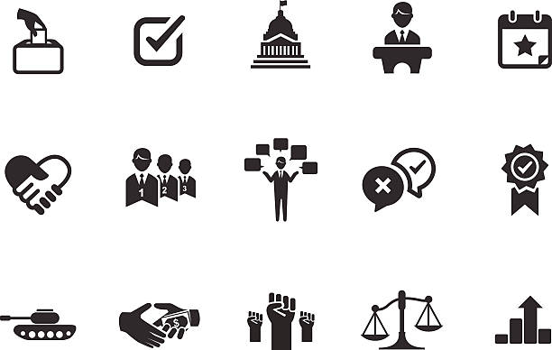illustrazioni stock, clip art, cartoni animati e icone di tendenza di politica icone illustrazione - politica
