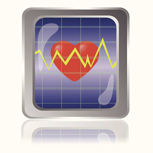 ilustraciones, imágenes clip art, dibujos animados e iconos de stock de icono en el electrocardiograma - human artery audio