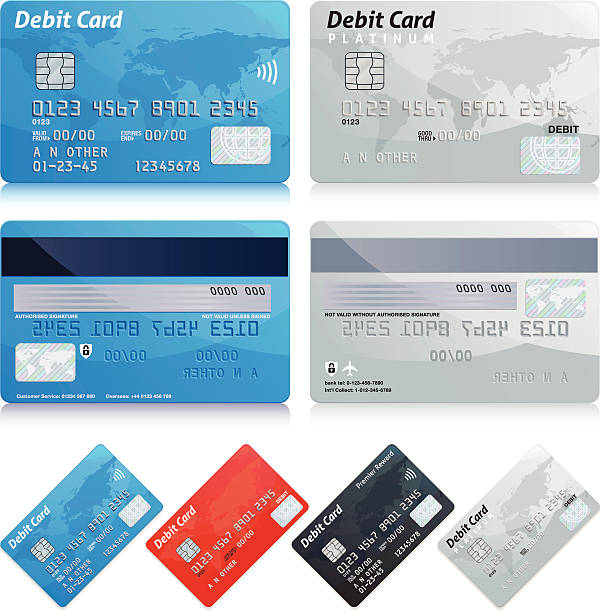 ilustraciones, imágenes clip art, dibujos animados e iconos de stock de tarjetas de débito - generic currency