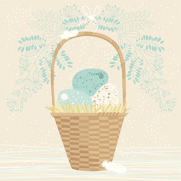 große easter korb - grass nature dry tall stock-grafiken, -clipart, -cartoons und -symbole