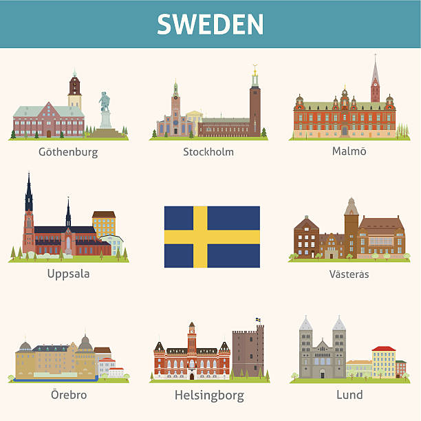 bildbanksillustrationer, clip art samt tecknat material och ikoner med sweden. symbols of cities - göteborg