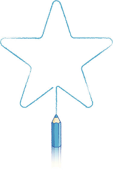 Ilustración de Colorante De Azul De Punta Redonda Dibujo A Lápiz De Cinco  Estrellas y más Vectores Libres de Derechos de Artículo de papelería -  iStock