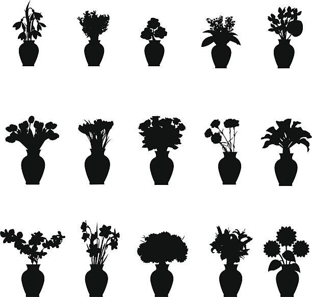 illustrations, cliparts, dessins animés et icônes de fleurs de bouquet différentes dans la collection de vase - daffodil bouquet isolated on white petal