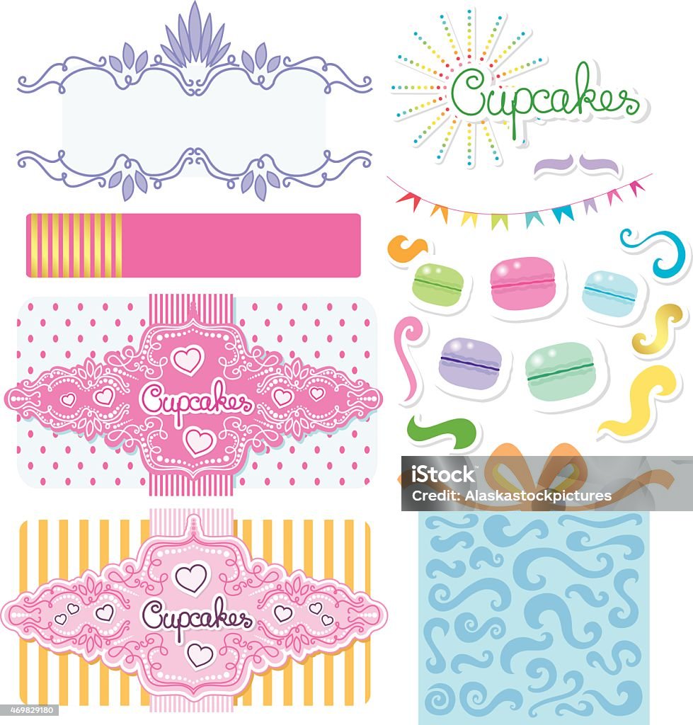 Cupcake Labes Cupcake Labels And Elements Stock Illustration - Download Image Now ...