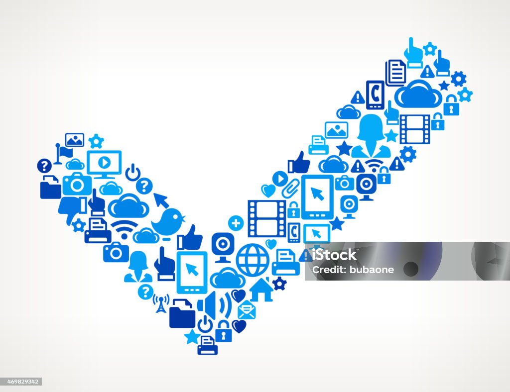 Check Mark On Vector Technology Pattern Background Stock Illustration ...
