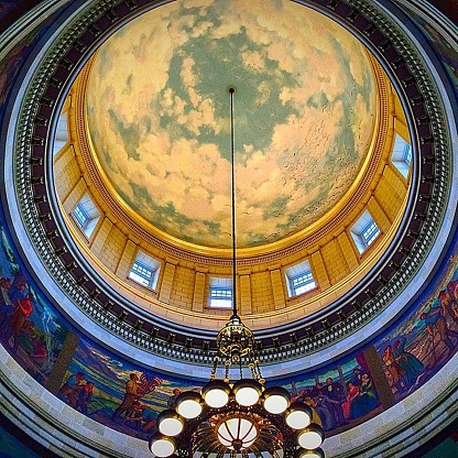 The dome of the United States Capitol building ( Washington DC).