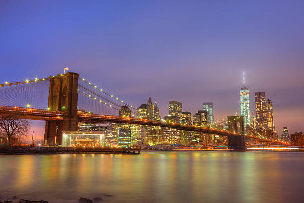 istock Brooklyn bridge at dusk, New York City. 469830620