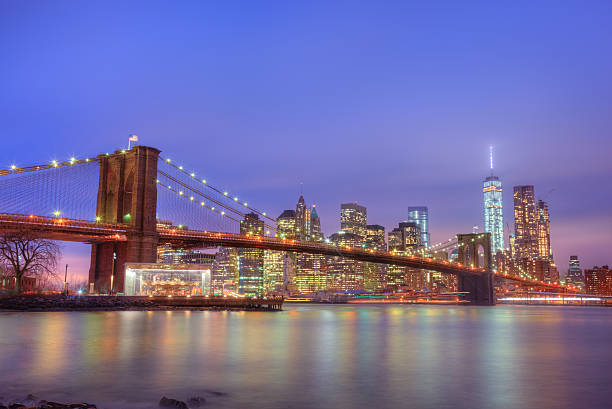 istock Brooklyn bridge at dusk, New York City. 469831322