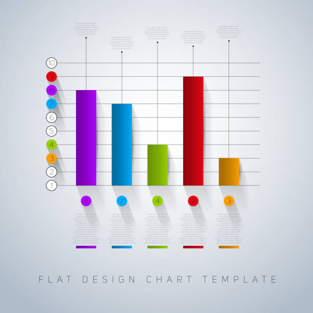 ilustraciones, imágenes clip art, dibujos animados e iconos de stock de gráfico diseño plano de negocios - diagram graph three dimensional shape chart