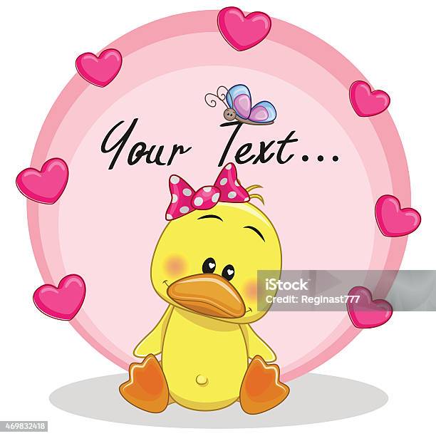 Duck With Hearts Stock Illustration - Download Image Now - Duck - Bird, Valentine Card, Valentine's Day - Holiday