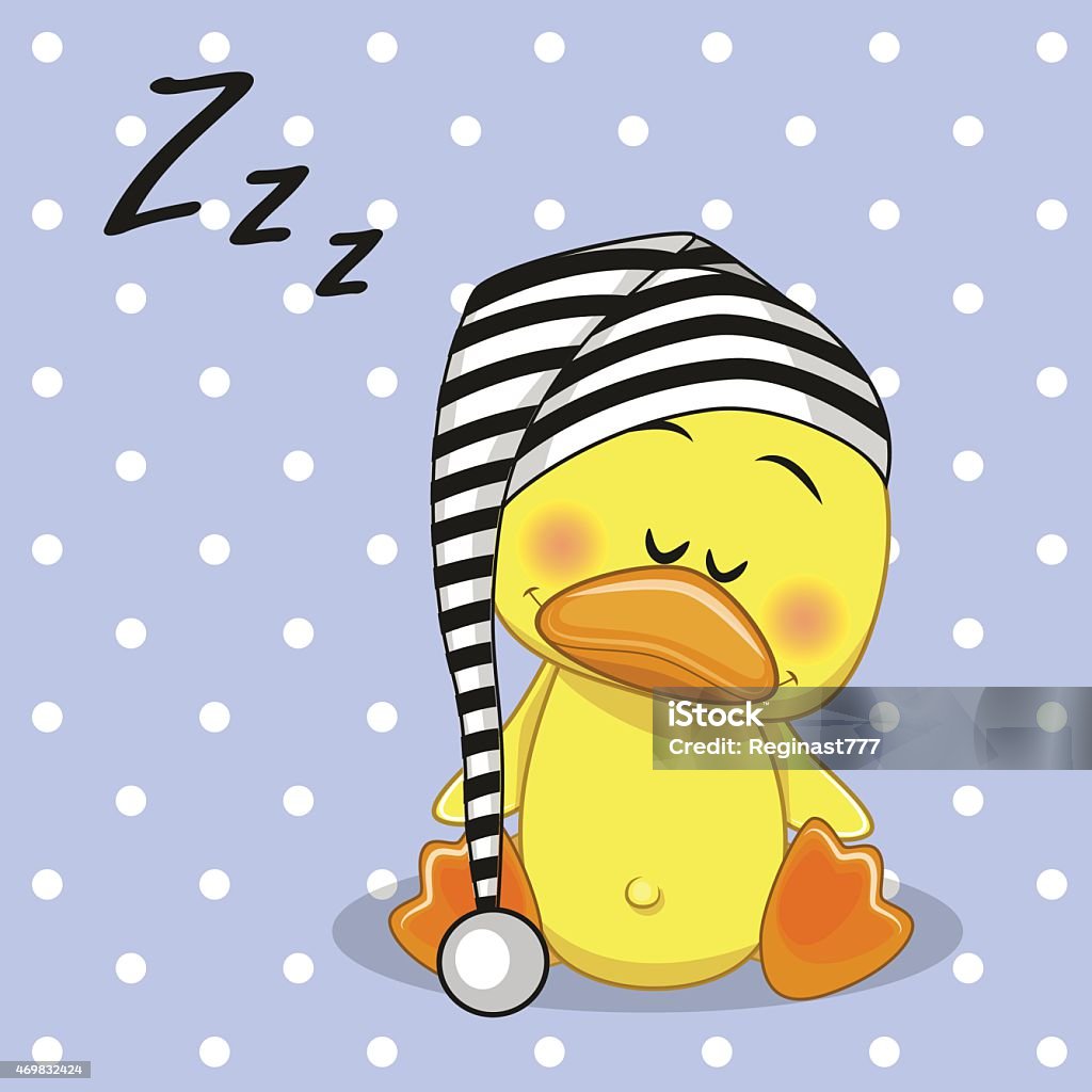 Sleeping Duck Sleeping Duck in a cap 2015 stock vector