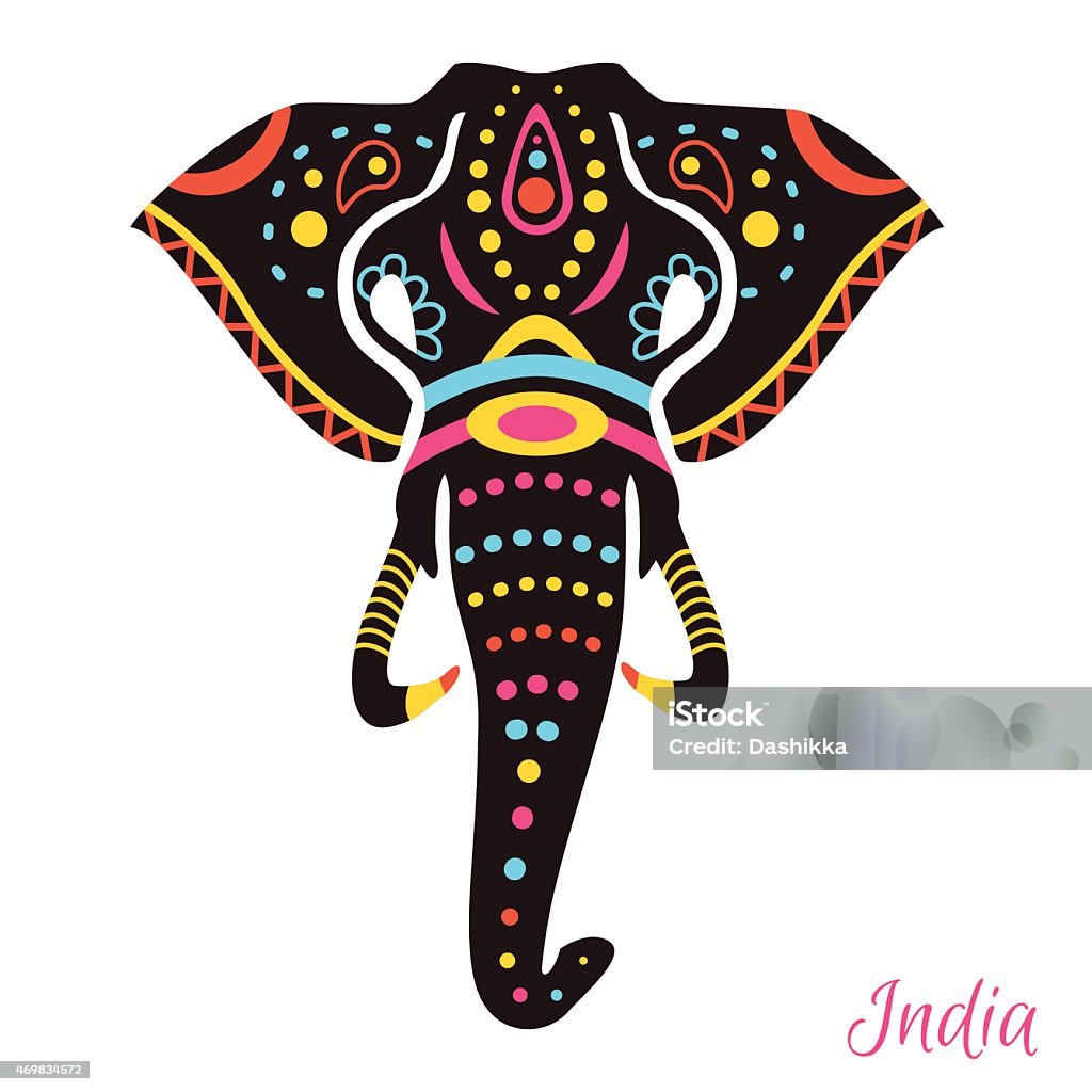 Indian Elephant Indian Elephant head with drawing. Vector illustration 2015 stock vector