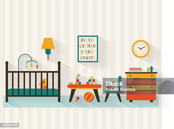 Baby Room Stock Illustration - Download Image Now - Nursery - Bedroom, Illustration, Baby - Human Age