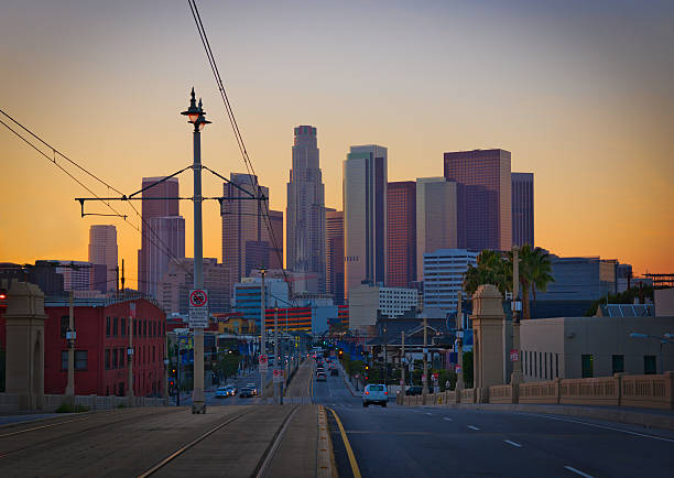 istock Downtown Los Angeles at sunset from east 469835186