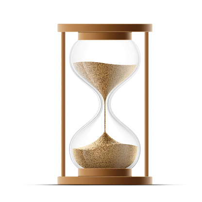 istock hourglass isolated on white background. 469836636