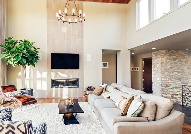istock Luxurious Living Room in new home 469838404