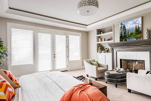 마스터 bedroon 새로운 럭셔리 - bedroom authority domestic room luxury 뉴스 사진 이미지