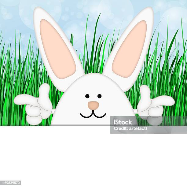 Easter Bunny Cartoon Illustration Advertising Space Stock Illustration - Download Image Now