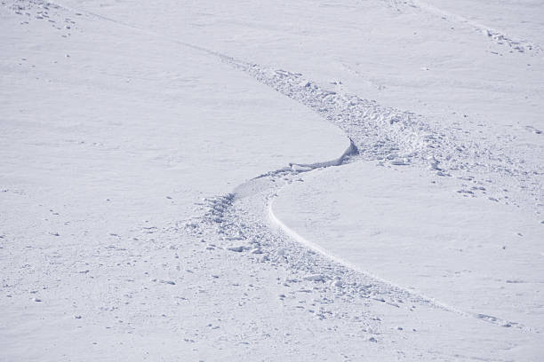 istock Tracks on a mountain Slope, freeride in deep snow 469839942