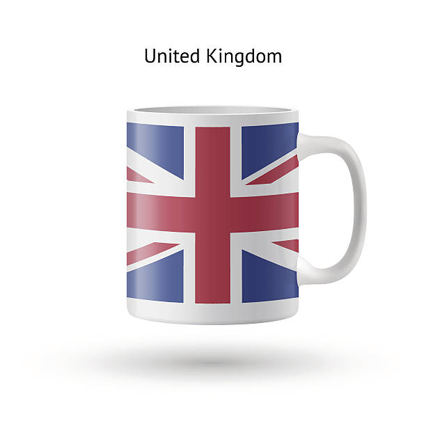 istock United Kingdom flag souvenir mug on white background. 469841391