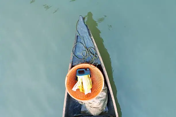 Top view of a traditional Indian fishing boat
