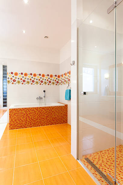 istock Bath and shower in big contemporary bathroom 469844969