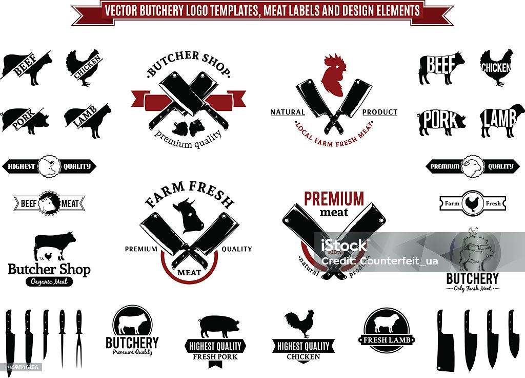Butcher Labels Example Printable Vector Butchery Meat Labels Templates And Design Elements Stock ...