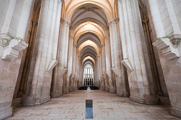 Alcobaca Monastery interior The Alcobaca Monastery interior, Alcobaca, Oeste Subregion of Portugal alcobaca photos stock pictures, royalty-free photos & images