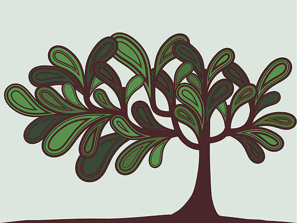 Étnica Árvore verde - ilustração de arte vetorial