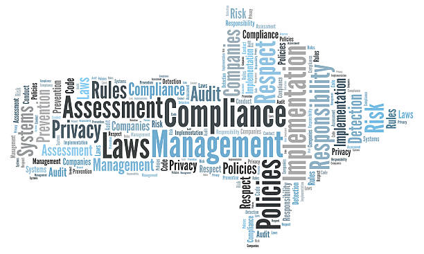 istock Compliance word cloud shaped as a arrow to the right 469854856