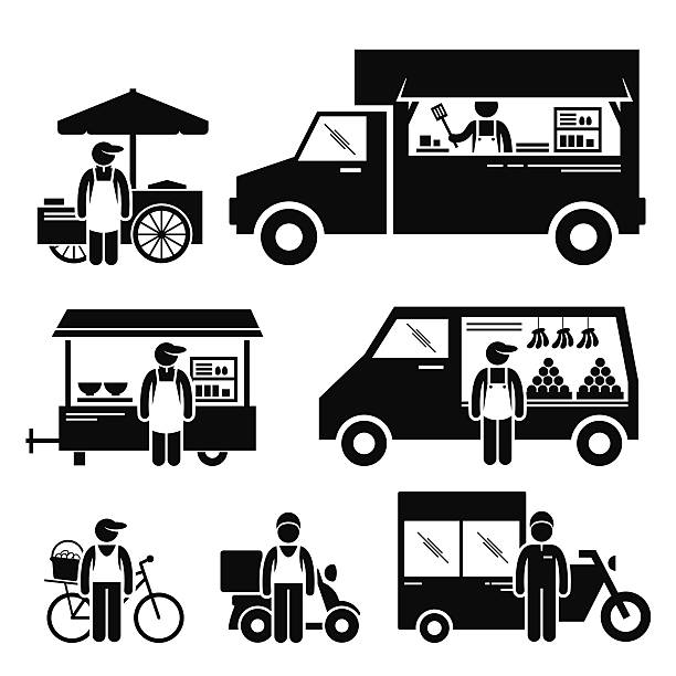 モバイルフードトラックバン pictogram 車 - car ice motor scooter sign点のイラスト素材／クリップアート素材／マンガ素材／アイコン素材