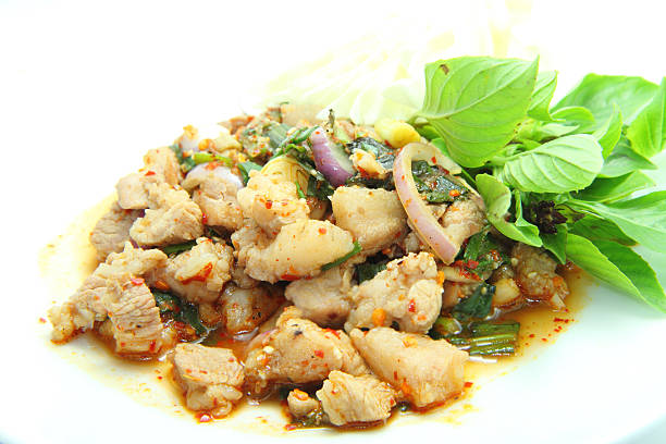 istock Sliced grilled pork salad 469861752
