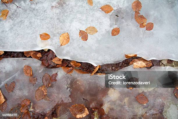 Ice Crack On The Ground Stock Photo - Download Image Now - Autumn, Backgrounds, Brown
