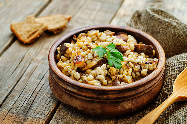 barley porridge with mushrooms