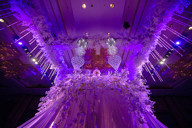 istock Wedding arches Decorated with flowers and chandelier 469864628