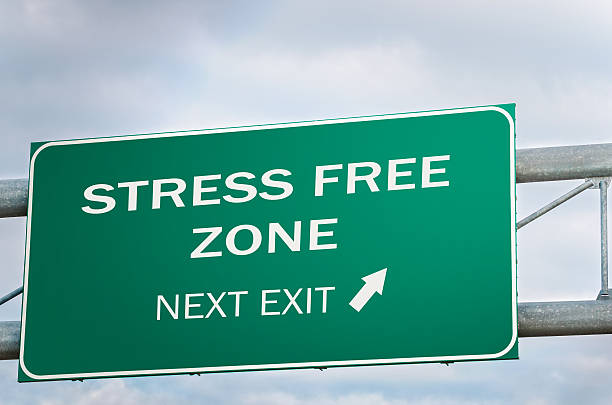 istock Creative Road Sign about Stress Free 469865180
