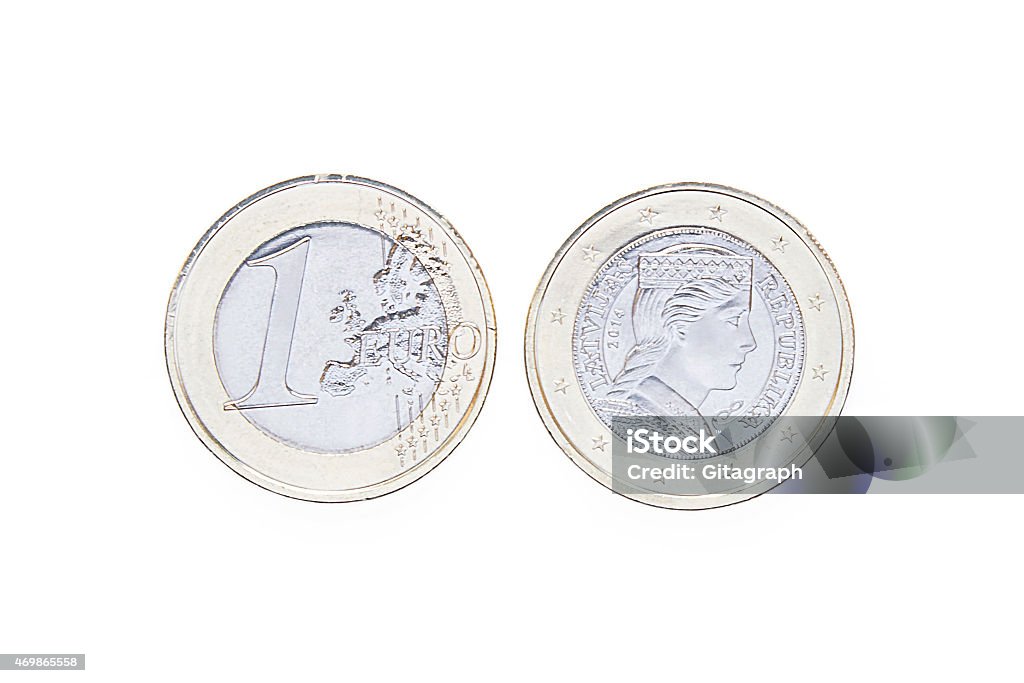 EUR 1 Latvian Euro. (since 2014) 2015 Stock Photo