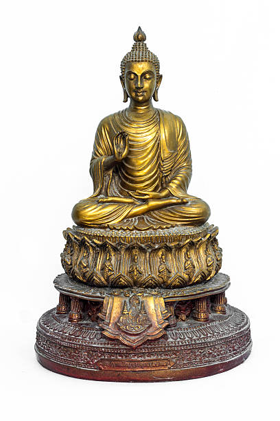 istock Buddha statue on white background - isolated, Thailand 469865785
