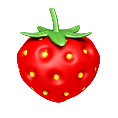 3d render cartoon of strawberry