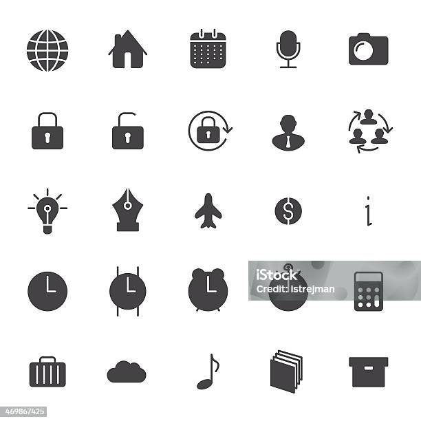 Set Icons For Business Communication Web Stock Illustration - Download Image Now - Abstract, Business, Clock