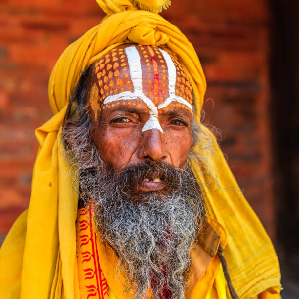 istock Sadhu - indian holyman sitting in the temple 469868169