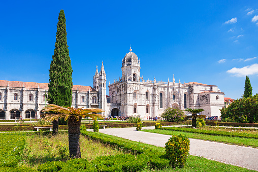 The Jeronimos Monastery or Hieronymites Monastery is located in Lisbon, PortugalThe Jeronimos Monastery or Hieronymites Monastery is located in Lisbon, Portugal