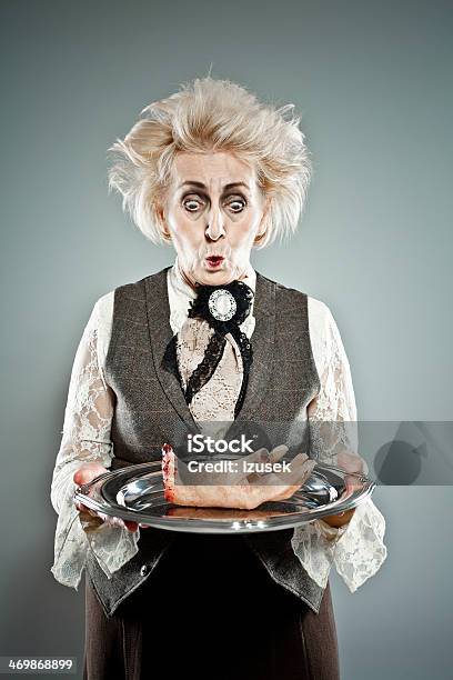 Spooky Senior Lady Stock Photo - Download Image Now - Bizarre, Humor, Old-fashioned