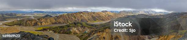 Landmannalaugar Mountain View Panorama Stock Photo - Download Image Now - Iceland, Summer, Beauty In Nature