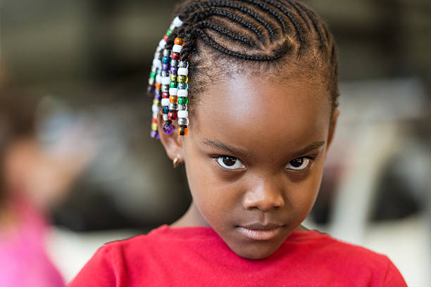 Girl (5-6) indoors, portrait