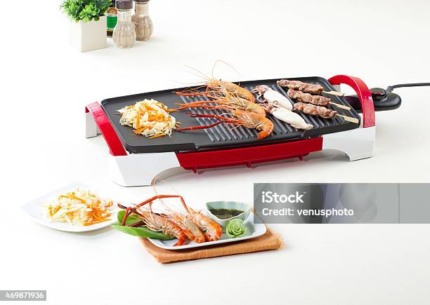 Electric Grill Pan Stock Photo - Download Image Now - 2015, Appliance, Applying