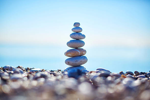 istock Stones balance on beach, sunrise shot 469871958