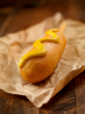 Corn Dog with Mustard -Photographed on Hasselblad H3D2-39mb Camera