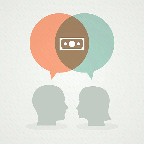 Dialog about money Dialog about money tax silhouettes stock illustrations